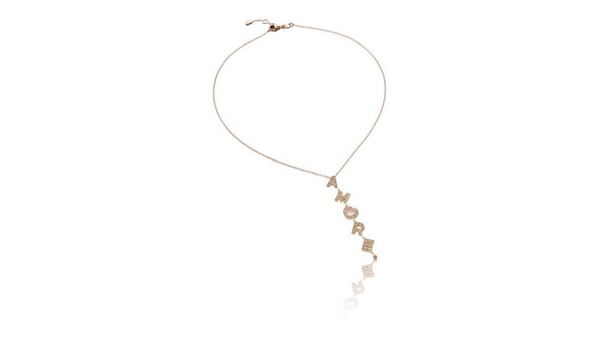 Amore Necklace in Pink Gold and Diamonds by Pasquale Bruni