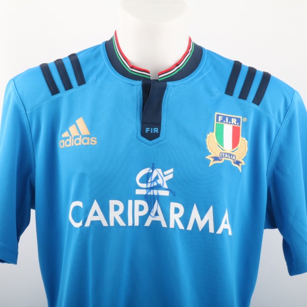 Italy Official Rugby Shirt, 2015/16 - Signed by Andrea Manici