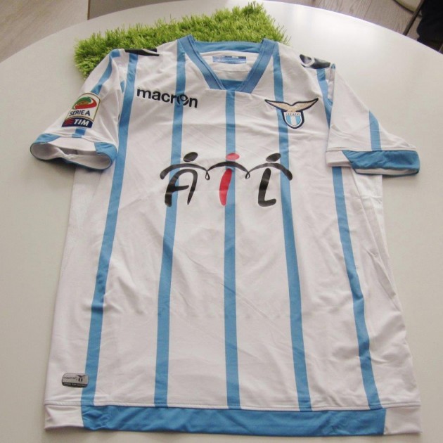 Parolo Lazio "Ail" match issued shirt, Serie A 2014/2015