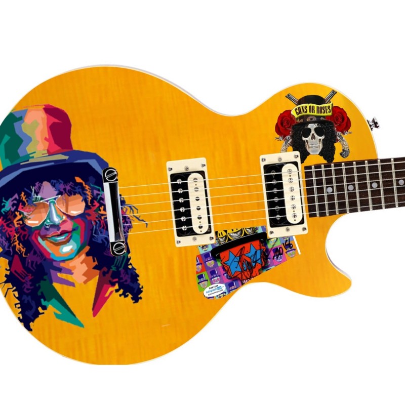 Slash of Guns N'Roses Signed Custom Graphics Epiphone 