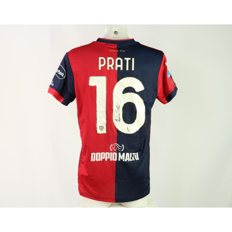 Prati's Signed Unwashed Shirt, Cagliari vs Bologna 2024