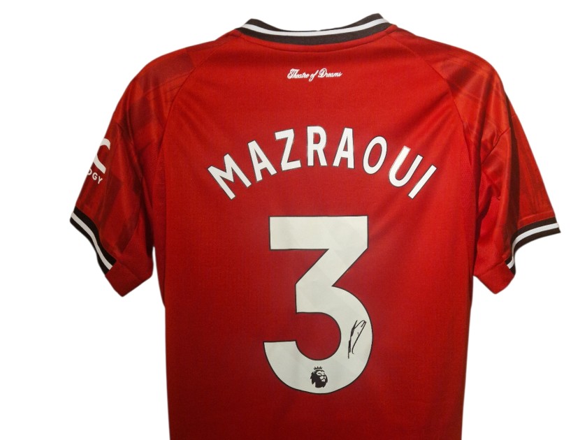 Noussair Mazraoui Signed Manchester United 2025–26 Home Football Shirt