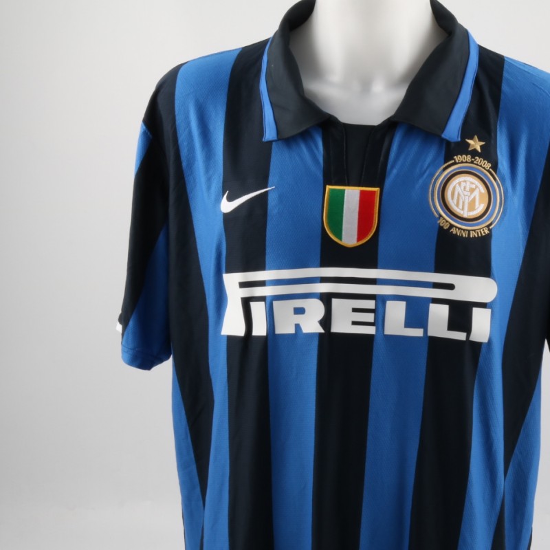 Adriano Inter shirt, issued/worn Serie A 2007/2008