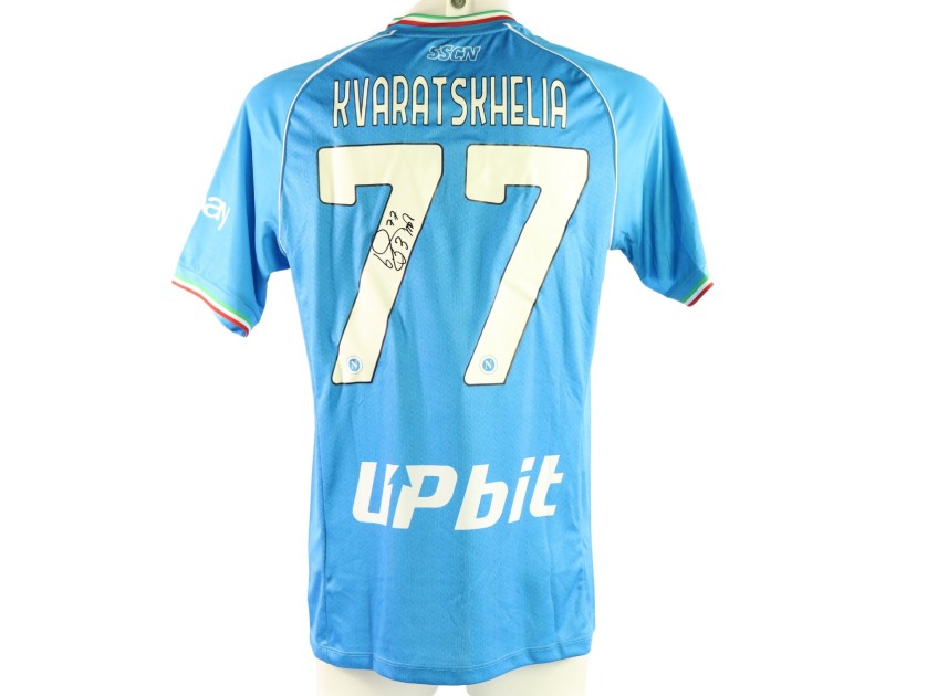 Official Kvaratskhelia Napoli Signed Shirt, 2023/24