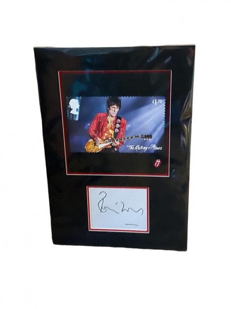 Ronnie Wood of The Rolling Stones Signed Mounted Display