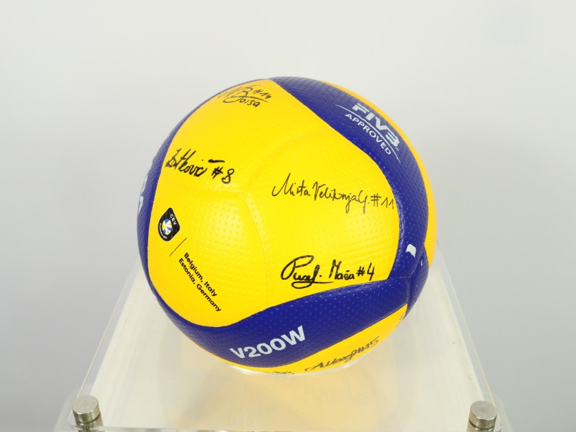 Pallone delle Slovenia ufficiale a Eurovolley 2023 autografato dalla Nazionale femminile