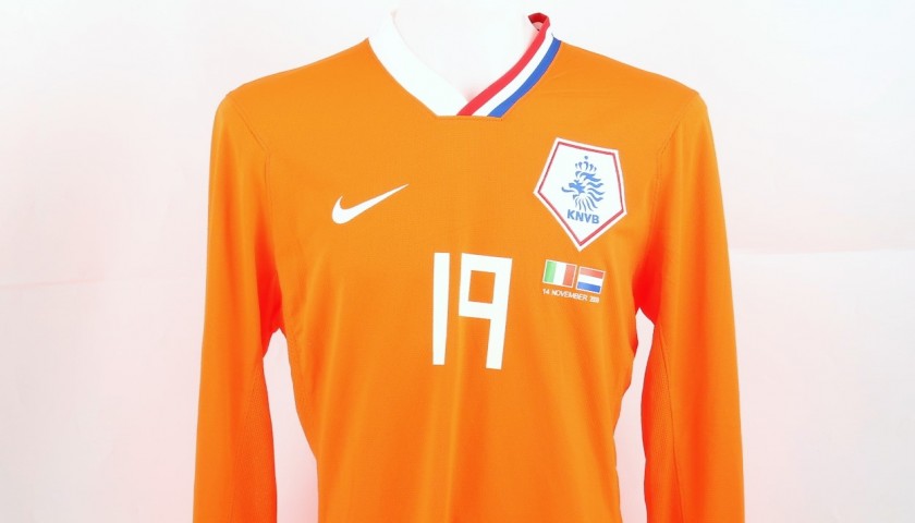 Huntelaar Match-Issued/Worn Shirt, Italy-Netherlands 2009