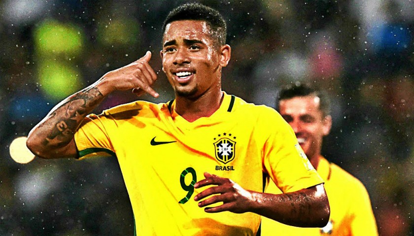 2018 FIFA World Cup Gabriel Jesus Signed Brazil Shirt