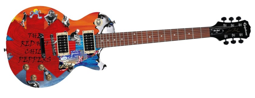 Red Hot Chili Peppers Signed "Sonic Canvas" 1/1 Les Paul 100 Graphics Guitar