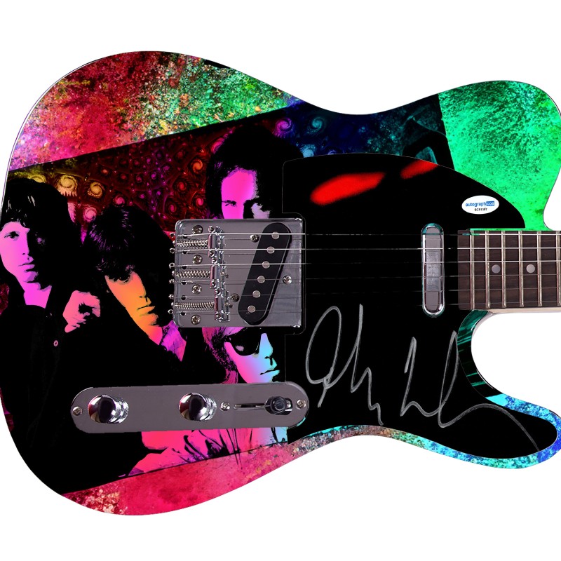 John Densmore of The Doors Signed Custom 'Psychedelic Silhouette' Graphics Guitar