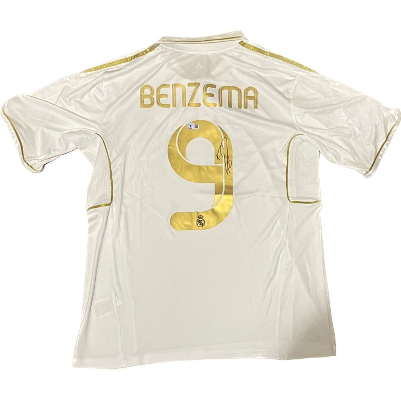 Maglia replica firmata di Karim Benzema del Real Madrid 2011/12