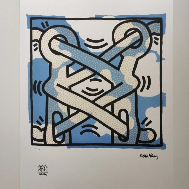 "People" Lithograph Signed by Keith Haring