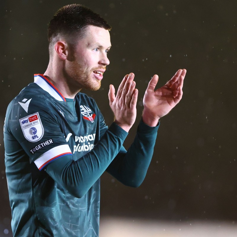 Maglia away indossata Will Forrester Bolton Wanderers, vs Exeter City - Autografata