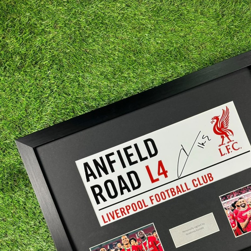 Ibrahima Konate Liverpool Football Club Signed Road Sign 