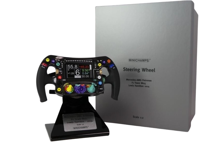 Lewis Hamilton's Mercedes-AMG Petronas Minichamps Steering Wheel in 1:2 Scale, 2014