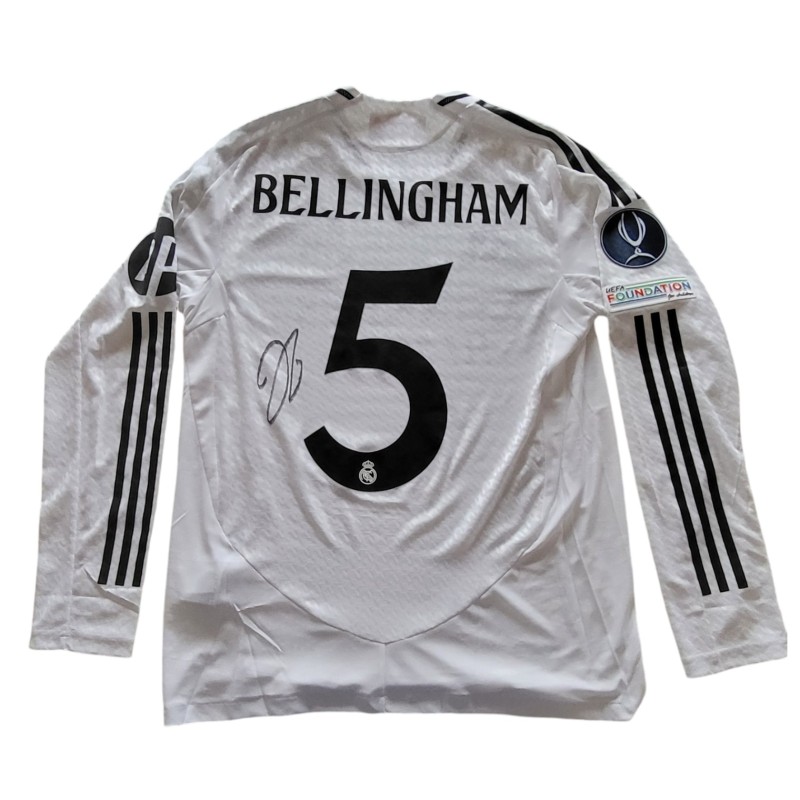 Bellingham's Issued Signed Shirt, Real Madrid vs Atalanta - UEFA Super Cup 2024