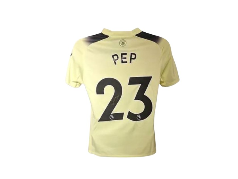 Pep Guardiola's Manchester City 2022/23 Signed Official Third Shirt 