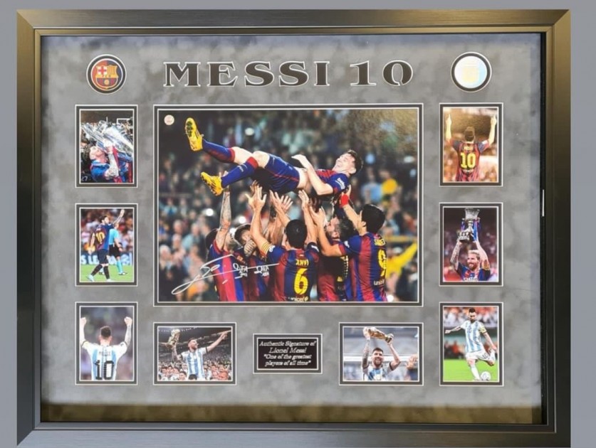 Messi Signed Photo Display