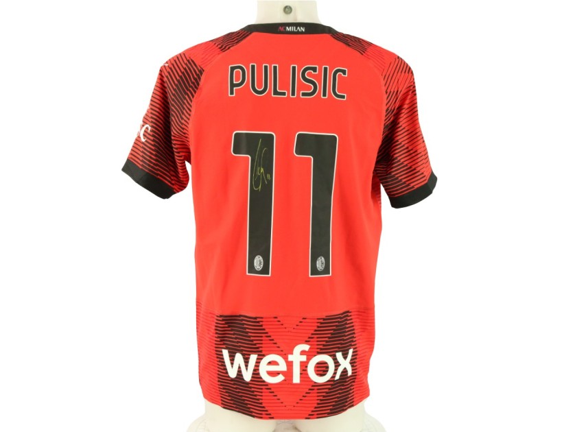 Pulisic's AC Milan Match Signed Shirt, 2023/24