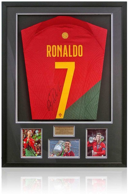 Cristiano Ronaldo's Portugal Signed and Framed Shirt with LED Lighting