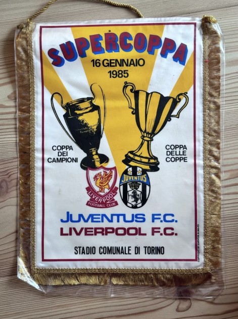 Juventus vs Liverpool Official Pennant UEFA Super Cup 1985