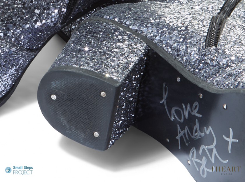 Andy Bell's Autographed Silver Glitter Ankle Boots from His Personal Collection