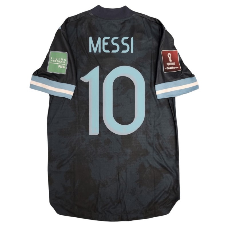 Lionel Messi's Argentina 2021/22 Match Issued Away Shirt