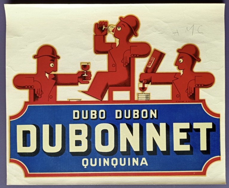 AM Cassandre's "Dubo Dubon Dubonnet Quinquina" Signed Sticker