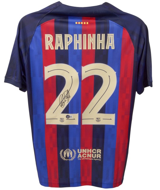 Raphinha's FC Barcelona Signed Replica Shirt