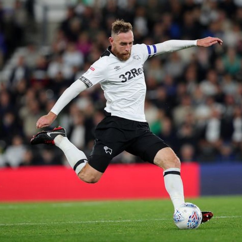 Keogh's Worn and Signed Derby County Poppy Shirt