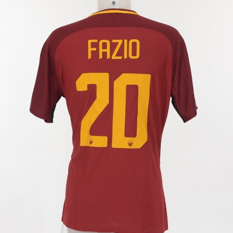 Fazio's Match-Worn 2017/18 Roma-Lazio Shirt