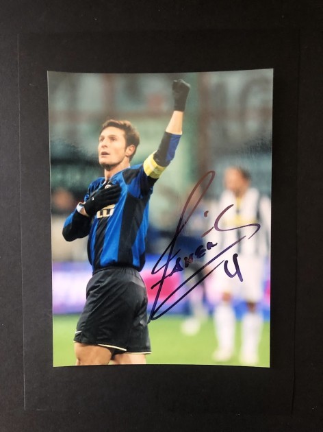 Photograph Signed by Javier Zanetti