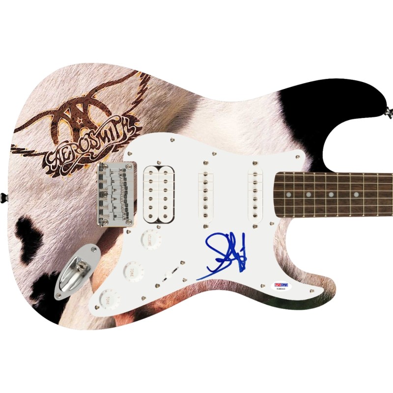 Steven Tyler of Aerosmith Signed "Get A Grip Album" Graphics Guitar