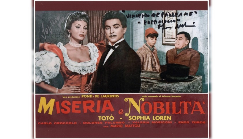 Sophia Loren and Franco Melidoni - "Miseria e Nobiltà" Signed Photograph