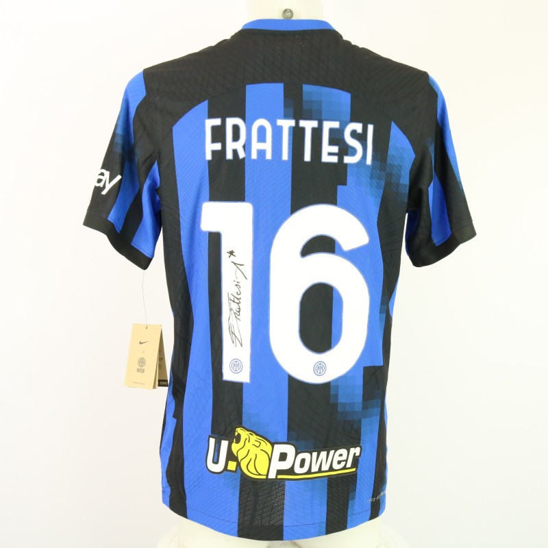 Official Inter Frattesi Signed Shirt, 2023/24 