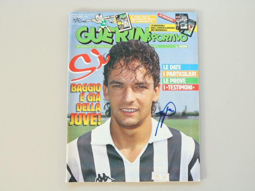 Guerin Sportivo Magazine, 1990 - Signed by Roberto Baggio