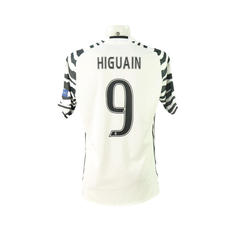 Higuaín's Juventus Match-Issued Shirt, UCL 2016/1\7