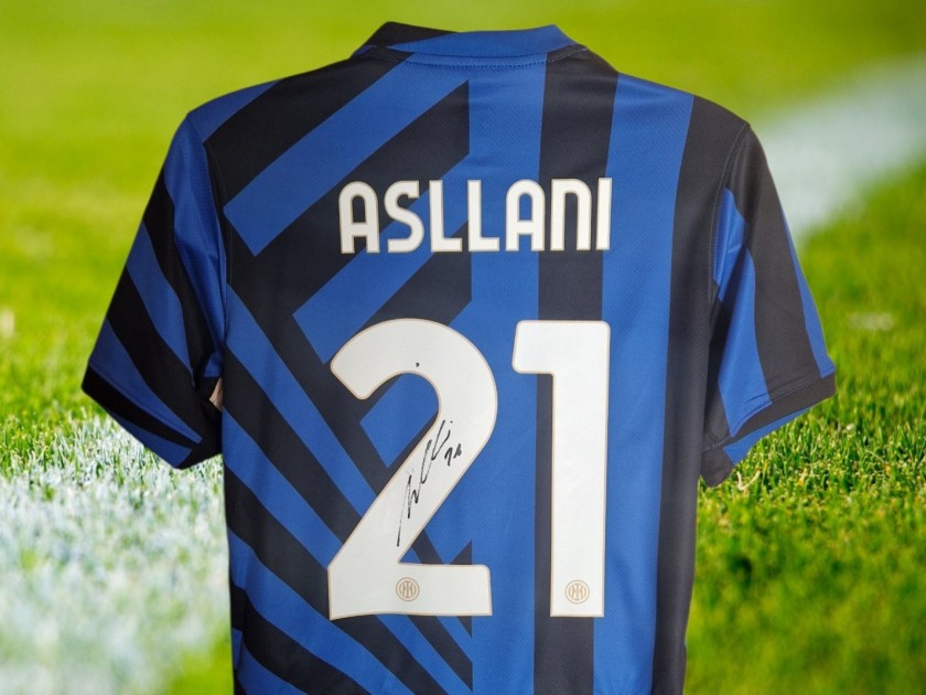 Kristjan Asllani Signed Inter Milan 2024-25 Home Football Shirt COA