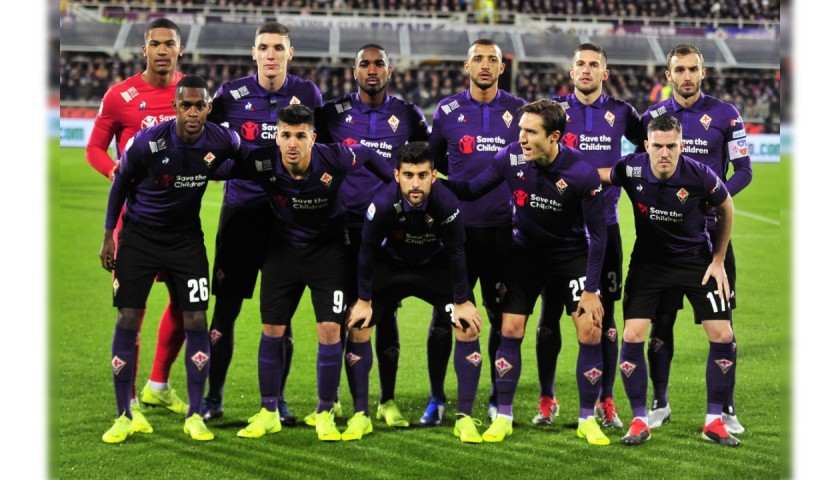Vlahovic's Signed Match Shirt with Mandela Patch, Fiorentina-Juventus