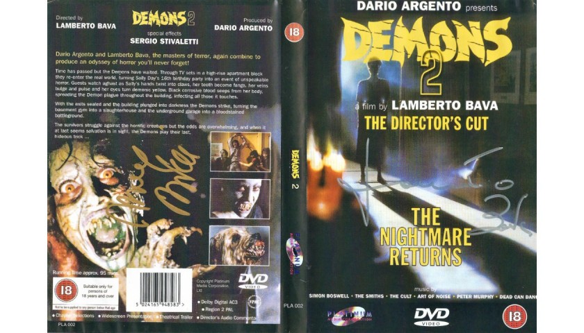 "Demons 2" DVD Signed by Nancy Brilli and Lamberto Bava
