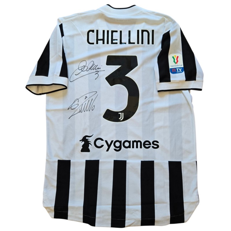 Chiellini's Match-Issued Shirt, Atalanta vs Juventus Italian Cup 2021 Final - Signed by Chiellini and Ronaldo