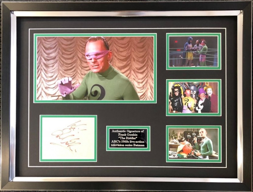 Display fotografico "Batman" - Autografato da Frank Gorshin "the Riddler" 