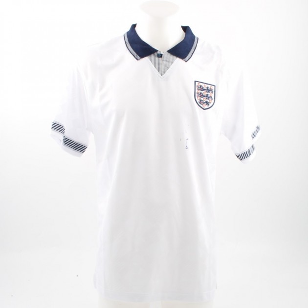 Official Replica England 1990 Shirt Signed by Paul Gascoigne