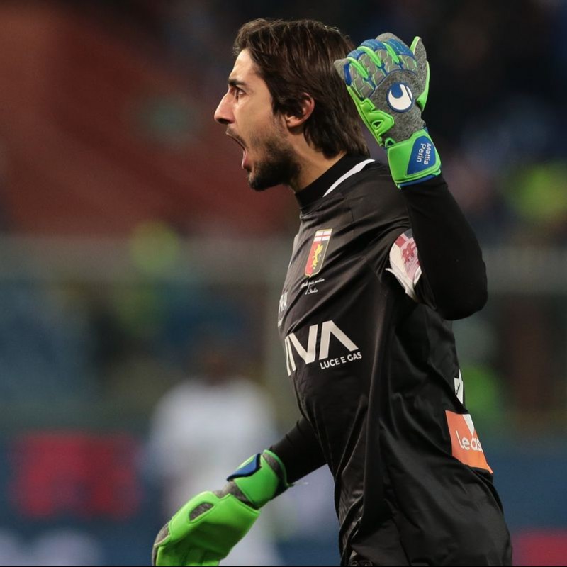 Uhlsport Gloves Worn by Perin, 2017/18 Serie A 