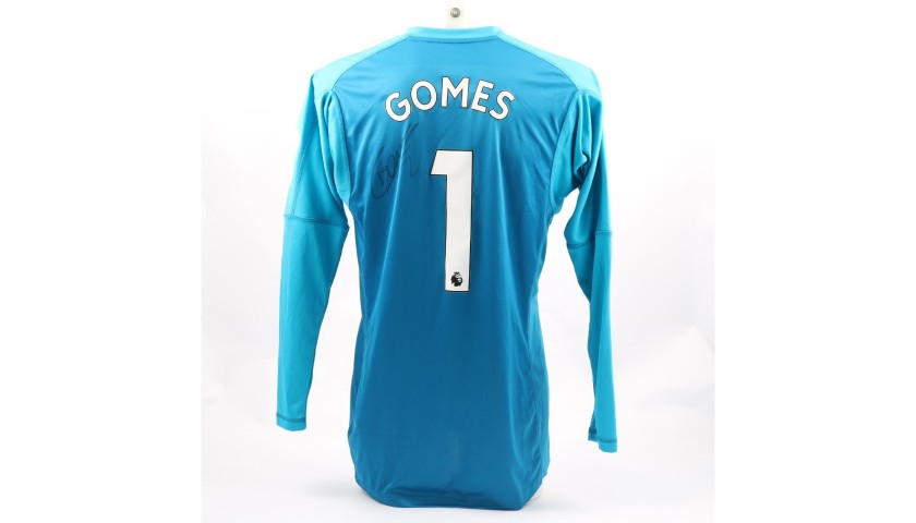 Gomes' Watford FC Issued and Signed Away Poppy Shirt