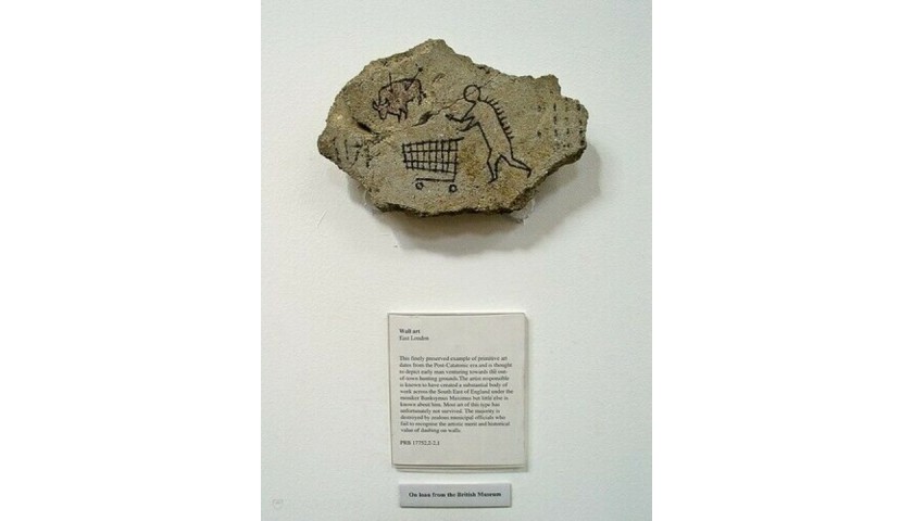 banksy peckham rock wooden postcard