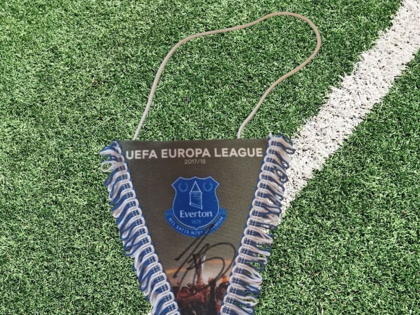 Phil Jagielka Signed Everton 2017-18 Official UEFA Europa League Pennant COA