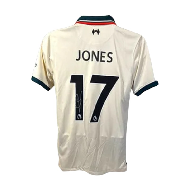 Replica della maglia da trasferta del Liverpool 2021/22 firmata da Curtis Jones