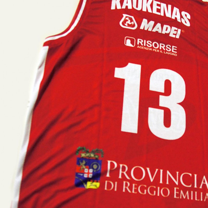 Rimantas Kaukenas jersey used during the Pallacanestro Reggiana and Mens Sana Basket of January 26 2014