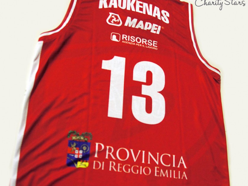 Rimantas Kaukenas jersey used during the Pallacanestro Reggiana and Mens Sana Basket of January 26 2014
